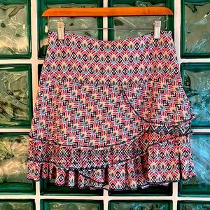 Lucky in Love Diamond Pleated Tier Shocking Pink Pickleball or Golf Skort